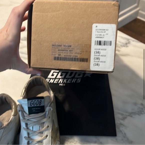 Golden Goose superstar white gold star sparkle sneakers - Picture 9 of 11